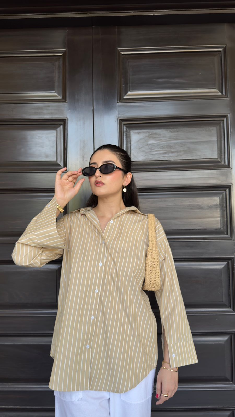 Beige & White Stripes