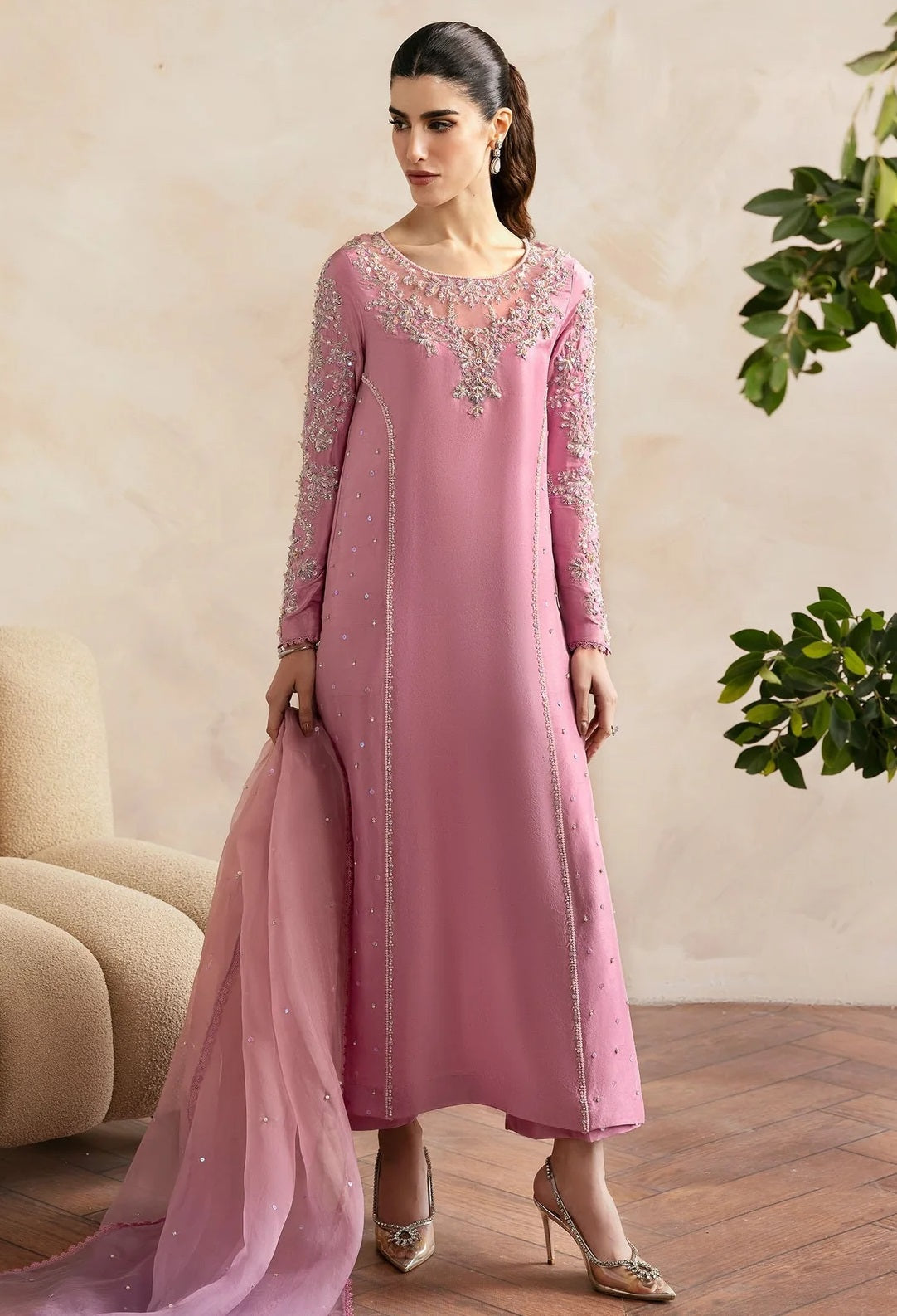 Kanwal Malik Arden Luxury Raw Silk Embroidered 3Pc Unstitched Suit PA-193