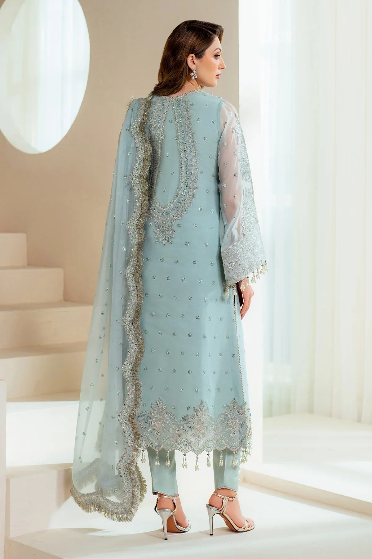 Alizeh Luxury Embroidered Organza Unstitched 3Pc Suit - D-04 Orla
