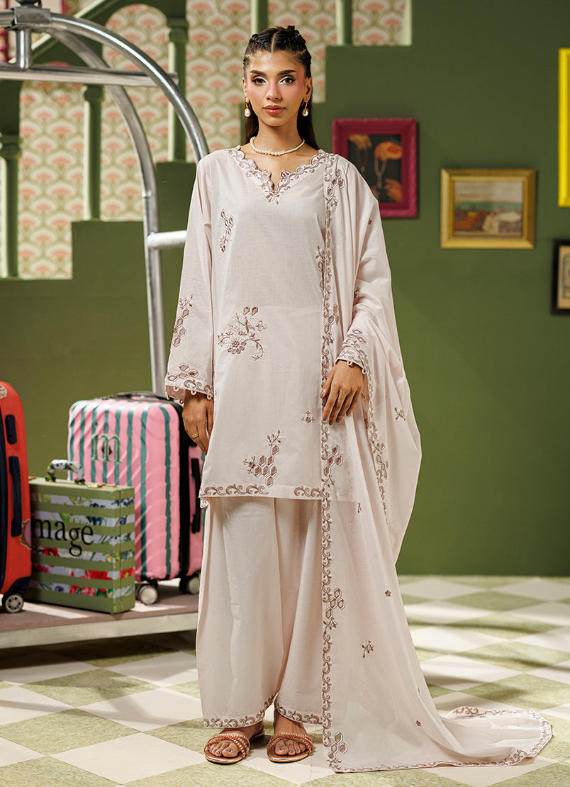 Embroidered 3 PC Suit - 15671401438020