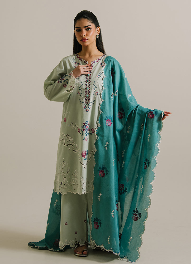 3PC Embroidered Suit