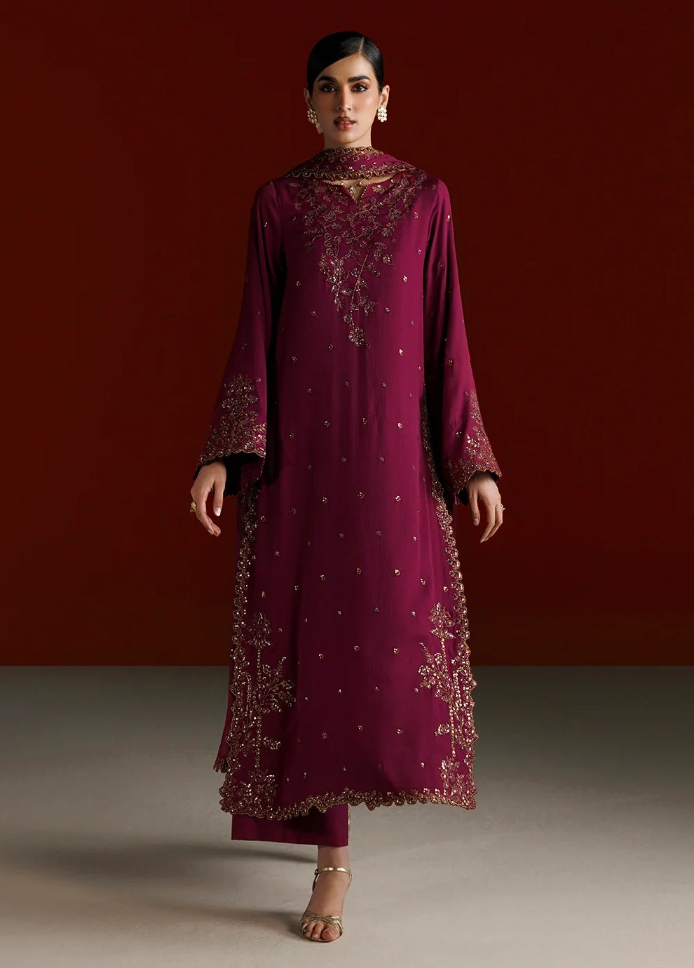 Iznik CC-109 Luxury Chiffon Embroidered 3Pc Unstitched Suit PA-241
