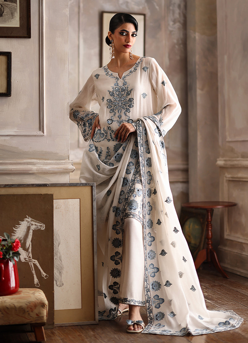 3PC Embroidered Suit