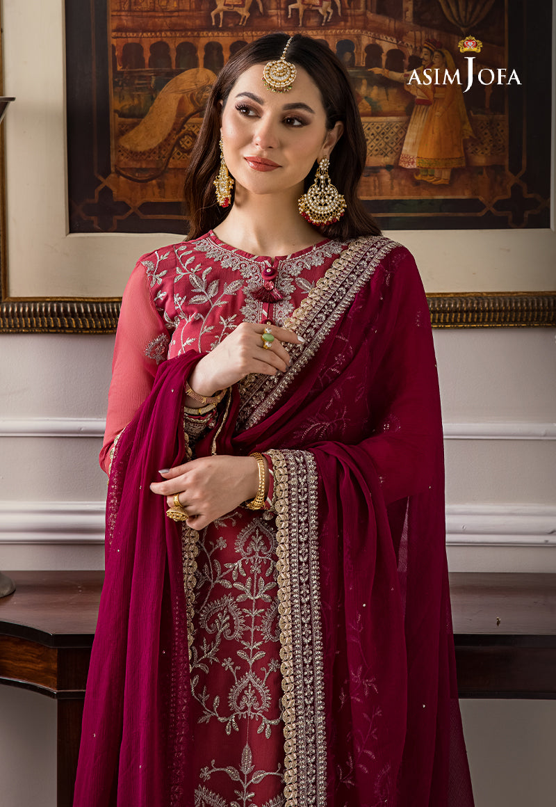 AJZS-28 EMBROIDERED ORGANZA 2 PCS