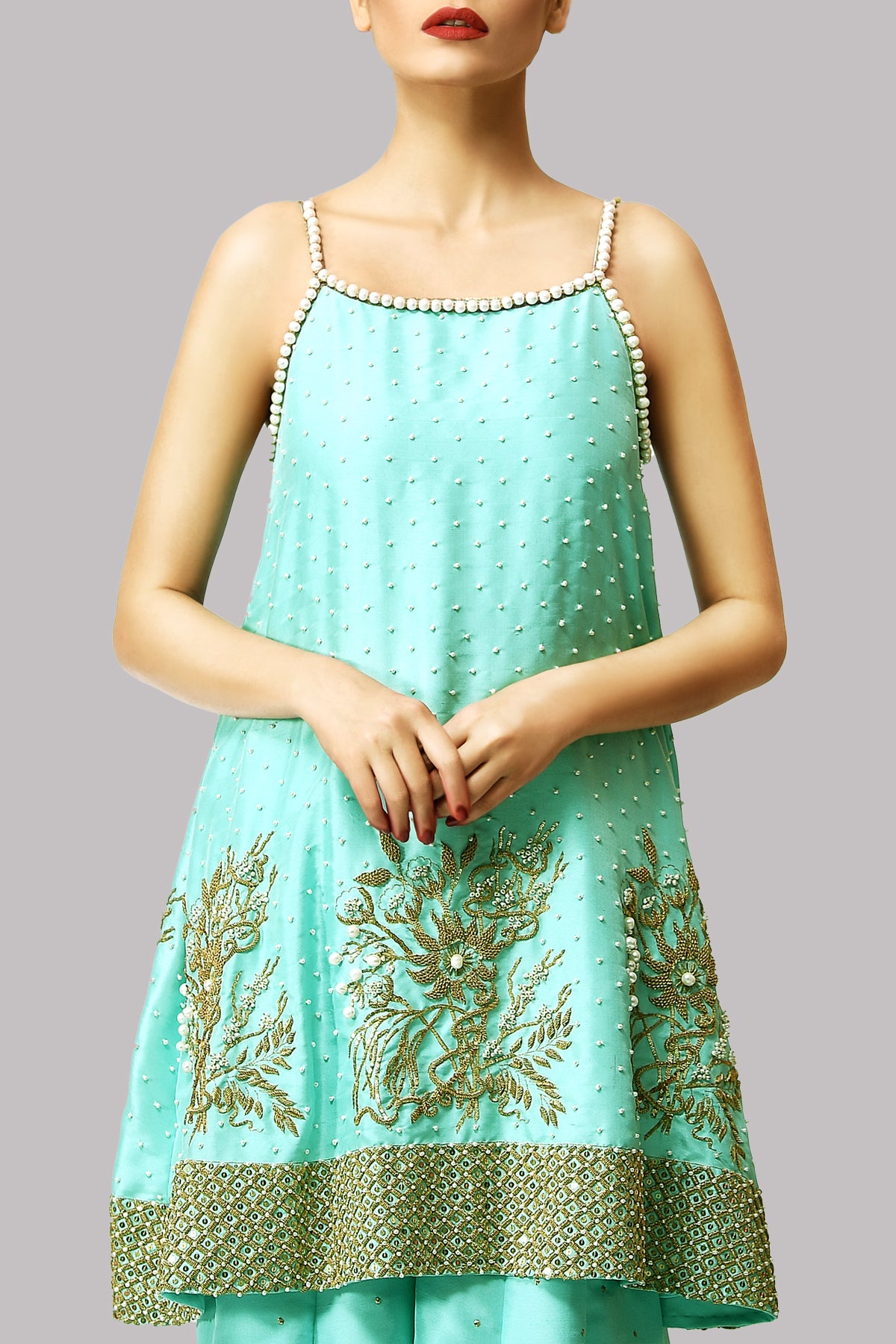 Leisure Time Embellished Raw Silk Set