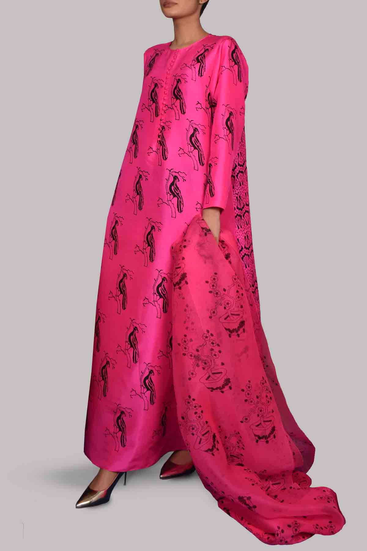 Diva Pink Block Print Maxi Dress Set
