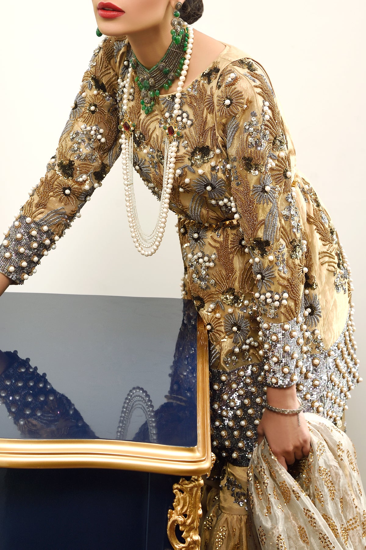 Gold Embellished Gharara Set