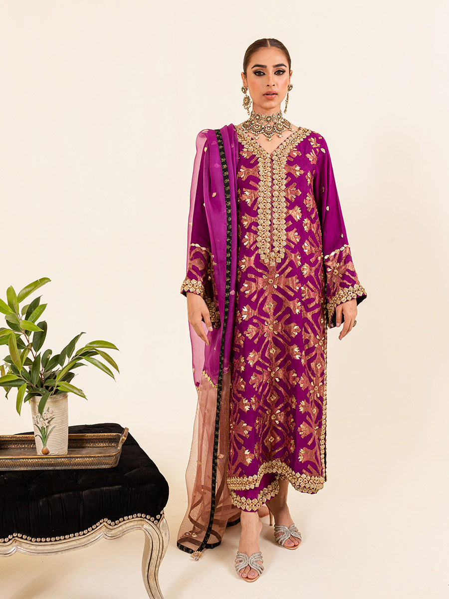 Nauratan | The Jamewar Series - Purple and Raspberry