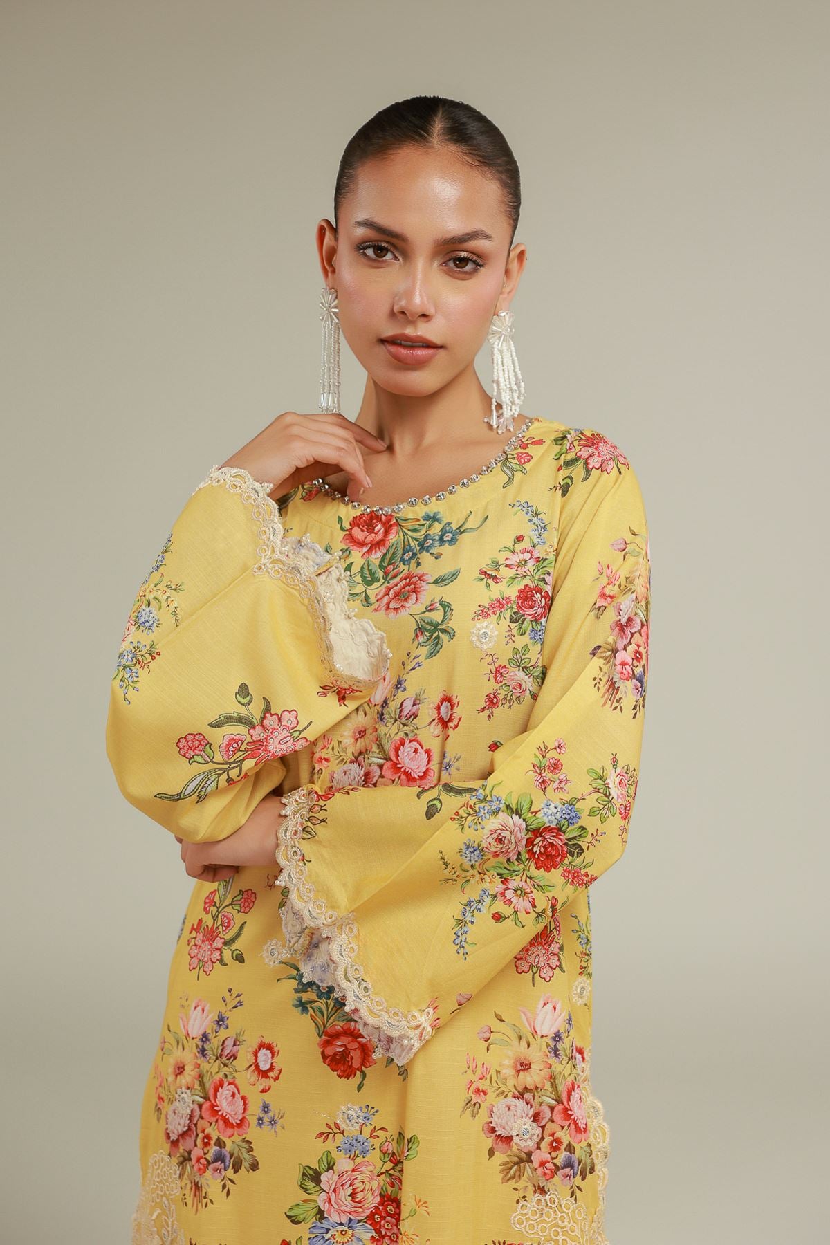 Floral Lace Kurta