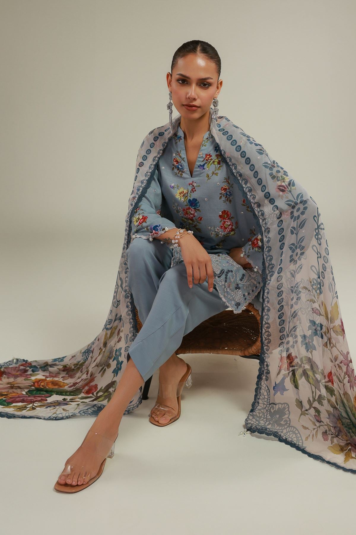 Floral Lace Kurta