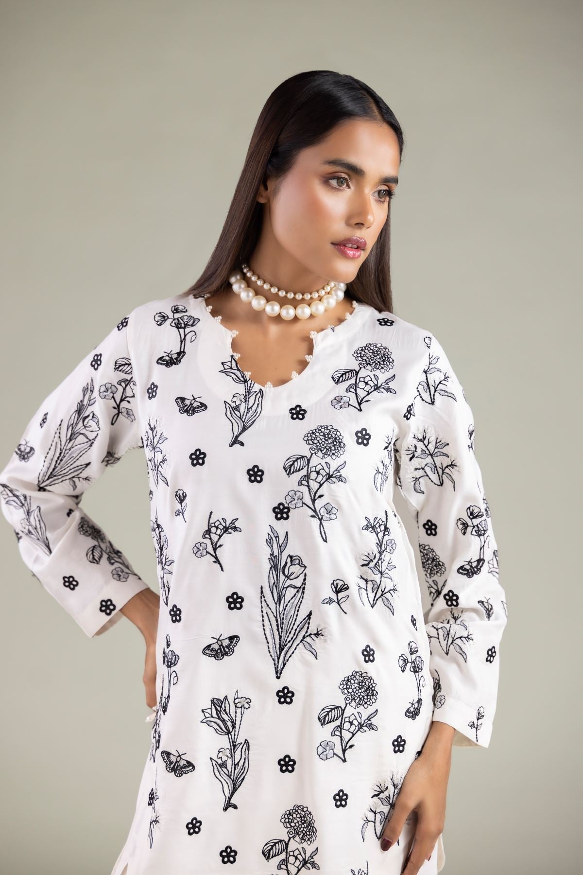 Floral Scalloped Kurta