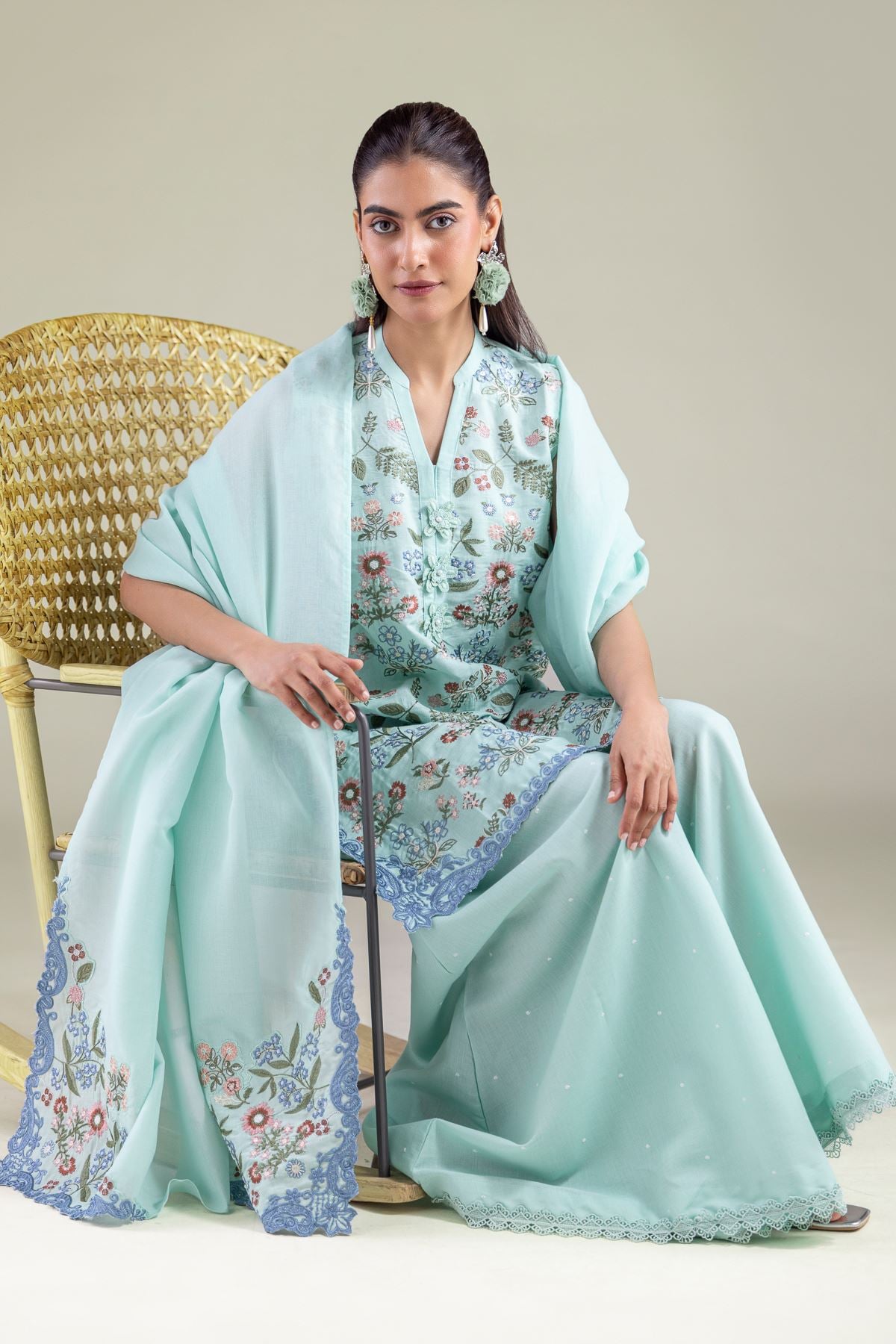 Floral Sleeveless Kurta