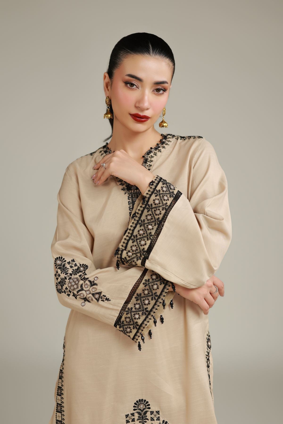 Geometric Silk Kurta