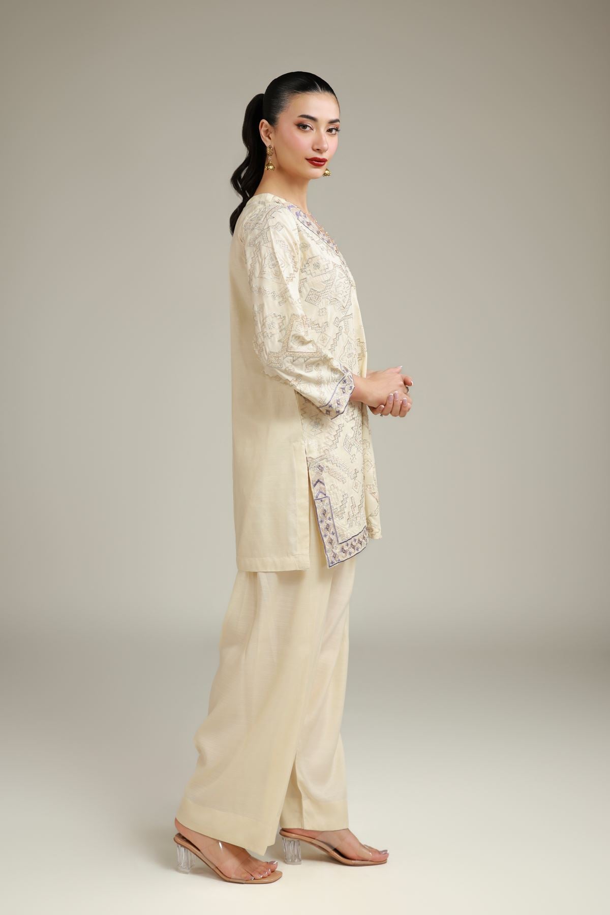 Embroidered Silk Shalwar