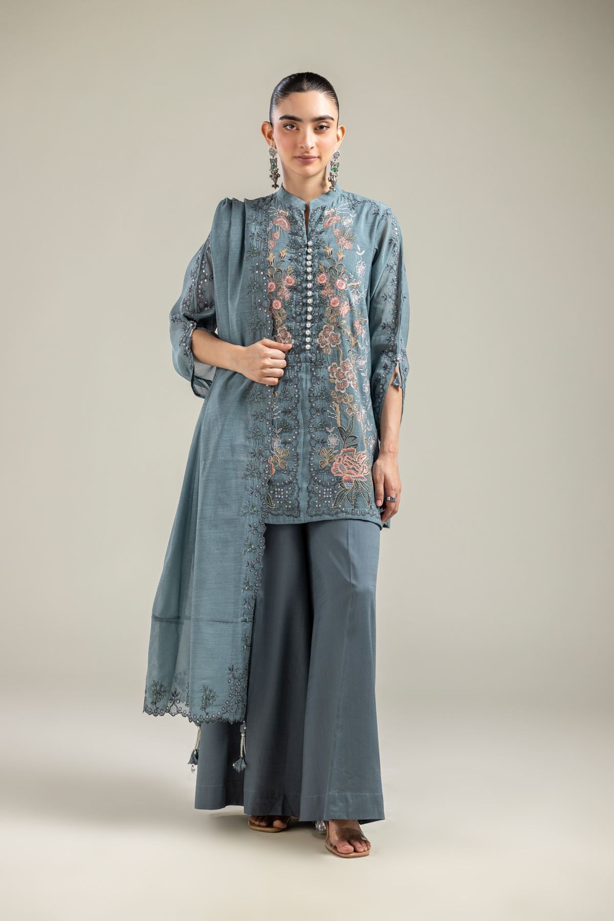 Embroidered Silk Kurta