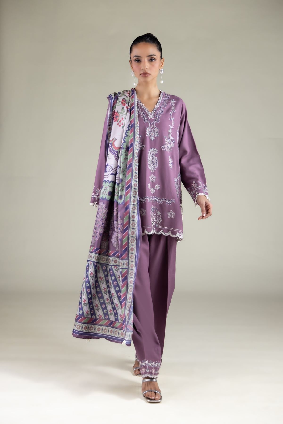 Floral V-Neck Kurta