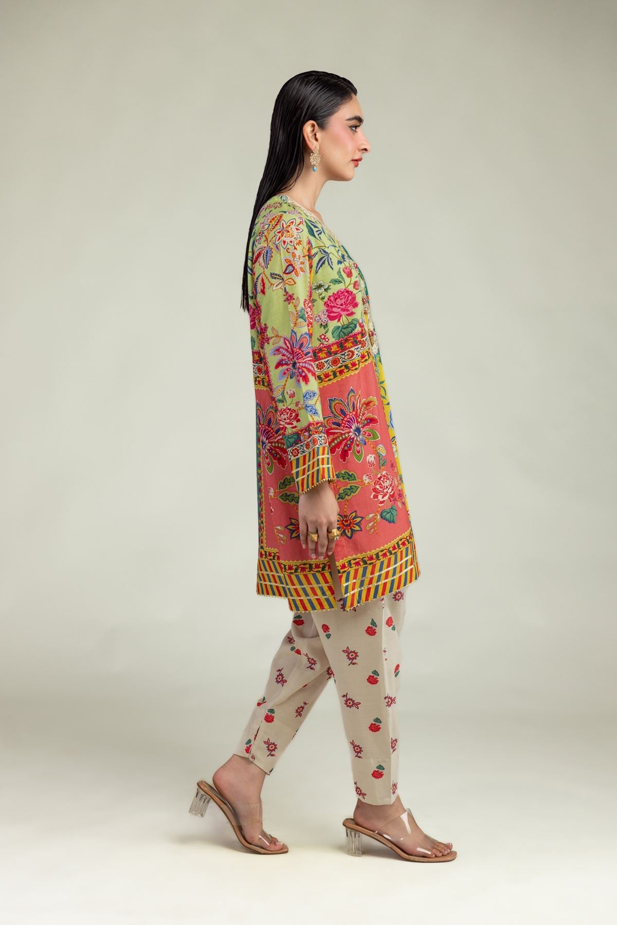 Floral Silk Shalwar