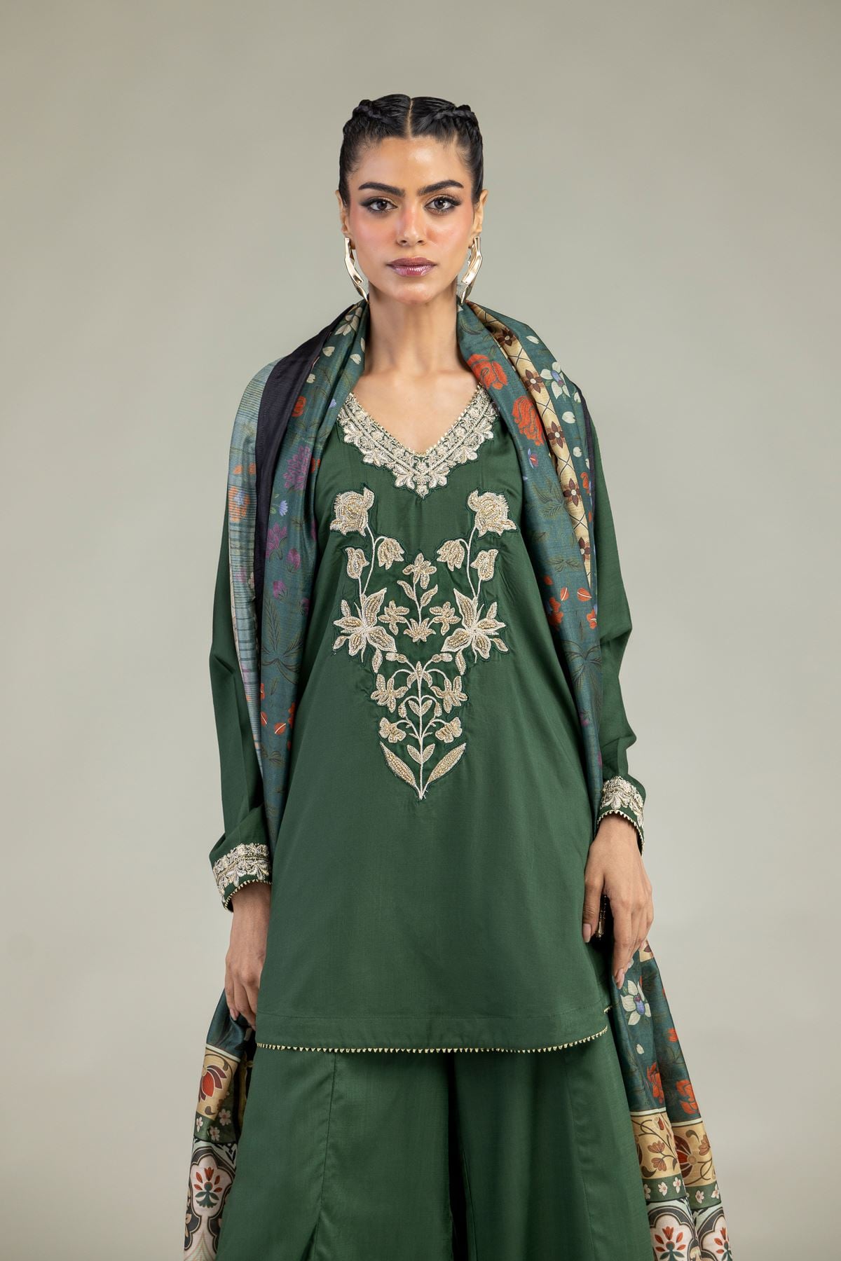 Floral Green Kurta