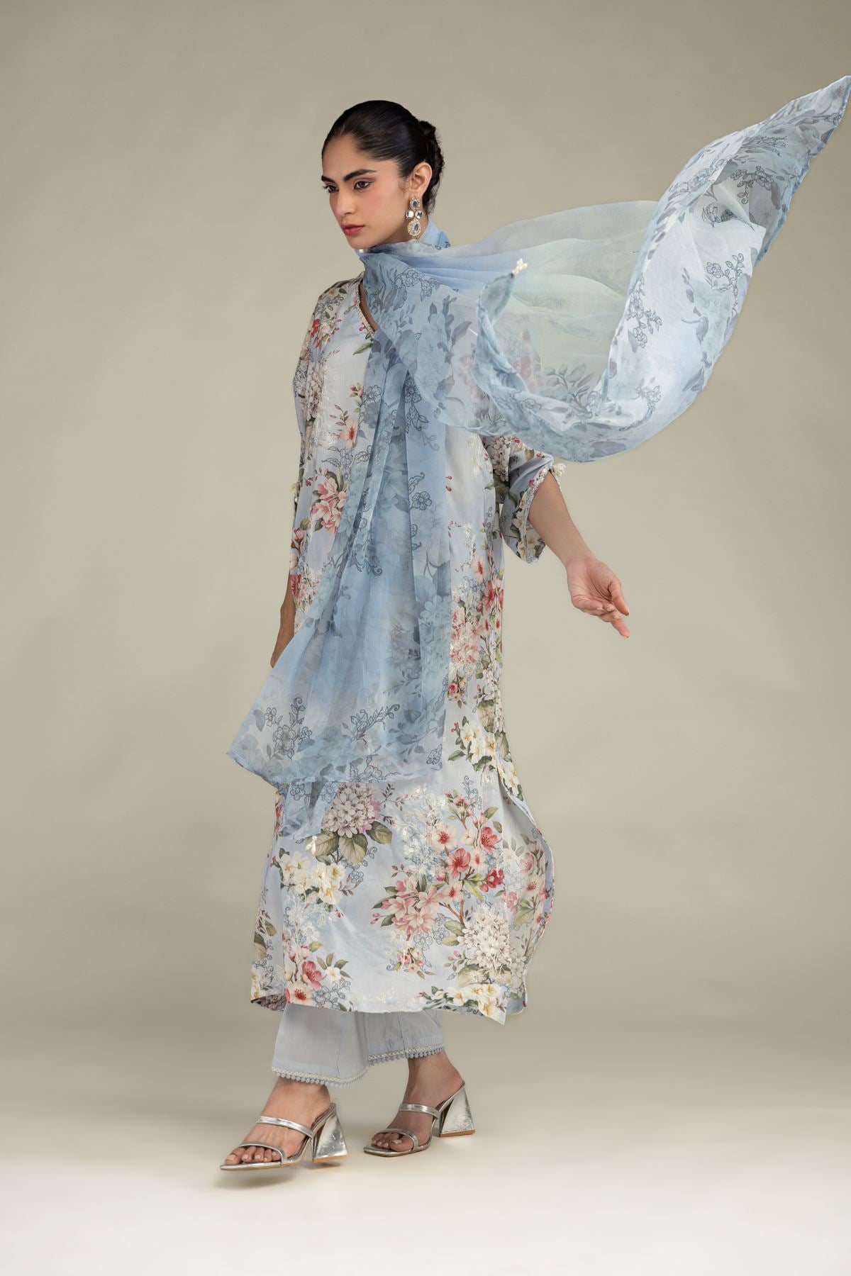 Floral Chiffon Dupatta