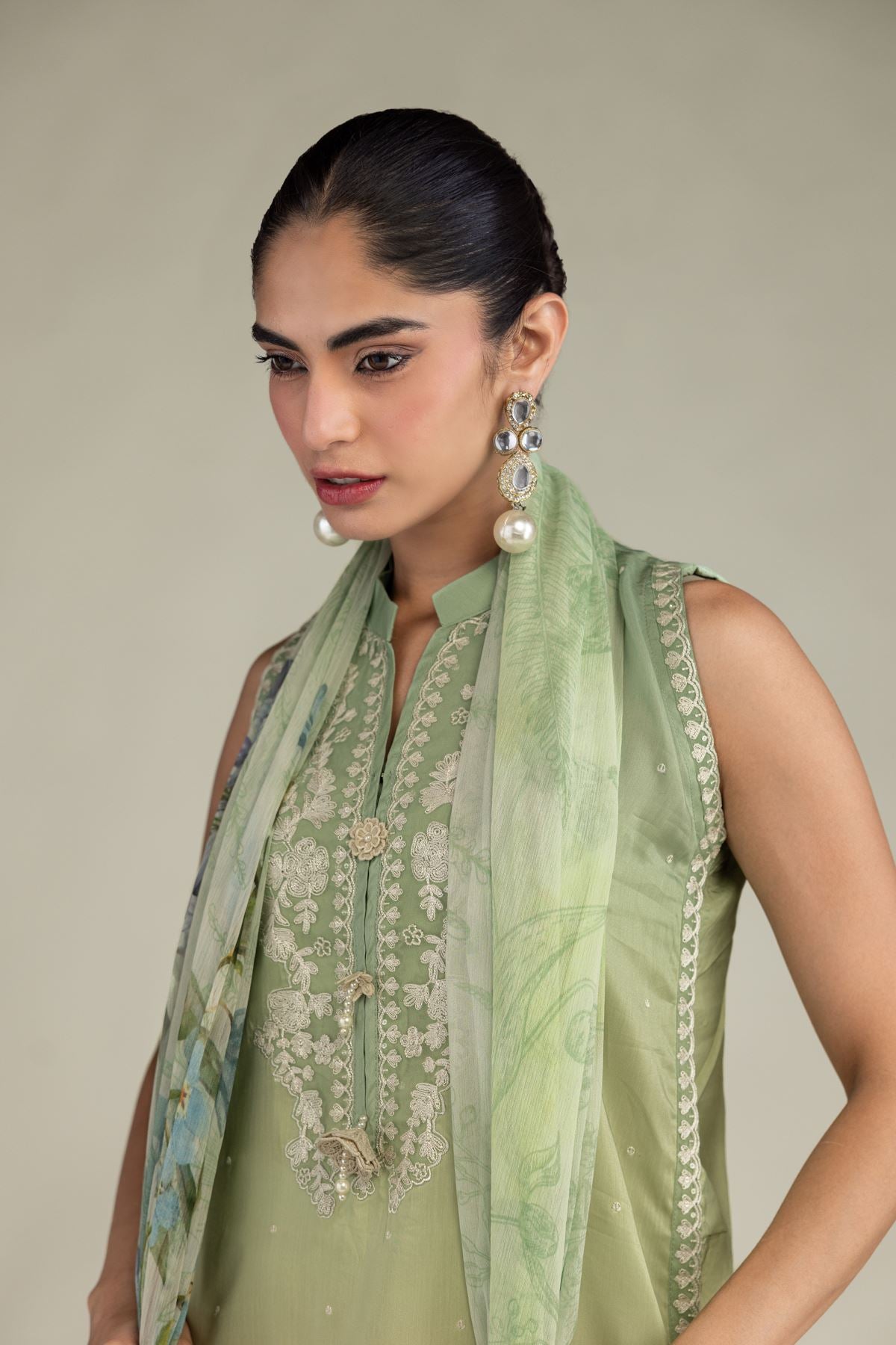 Floral Chiffon Dupatta