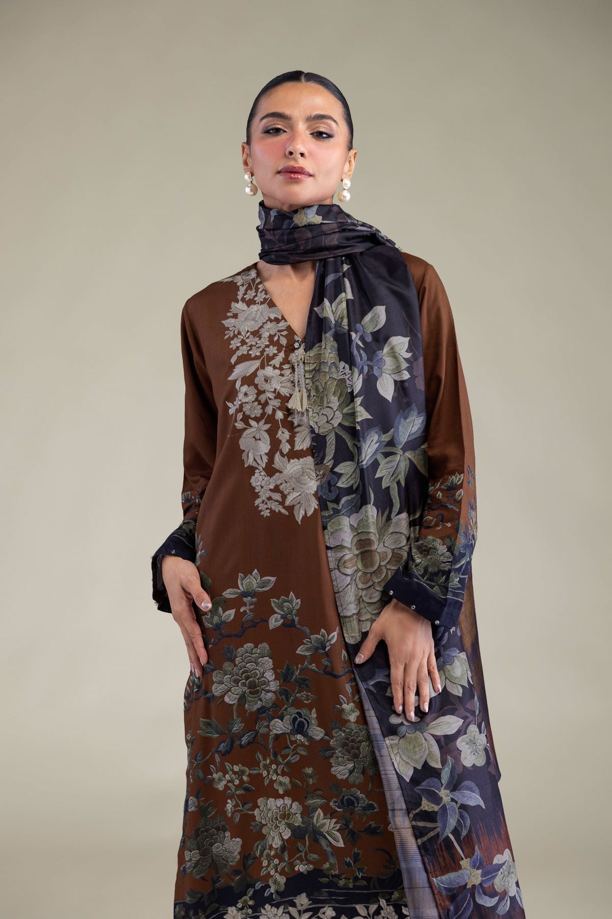 Brown Silk Kurta