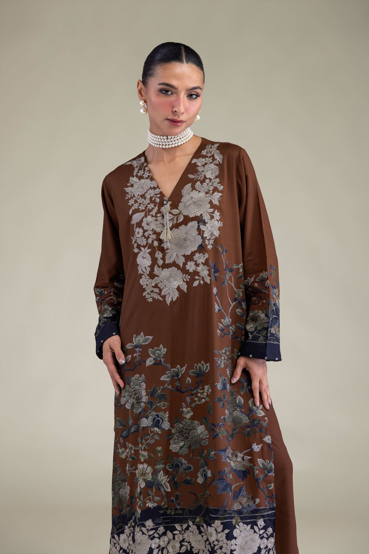 Brown Silk Kurta