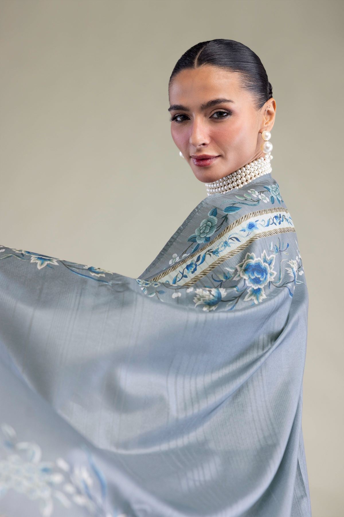 Floral Silk Dupatta