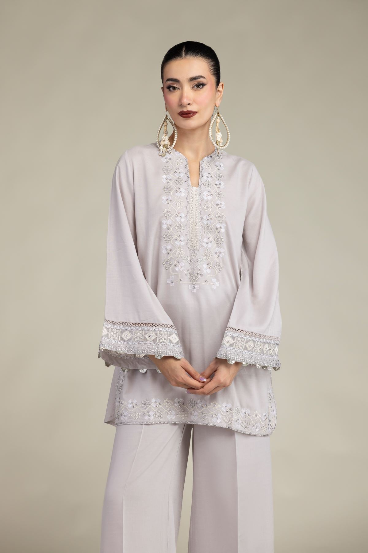 Silk Threadwork Kurta