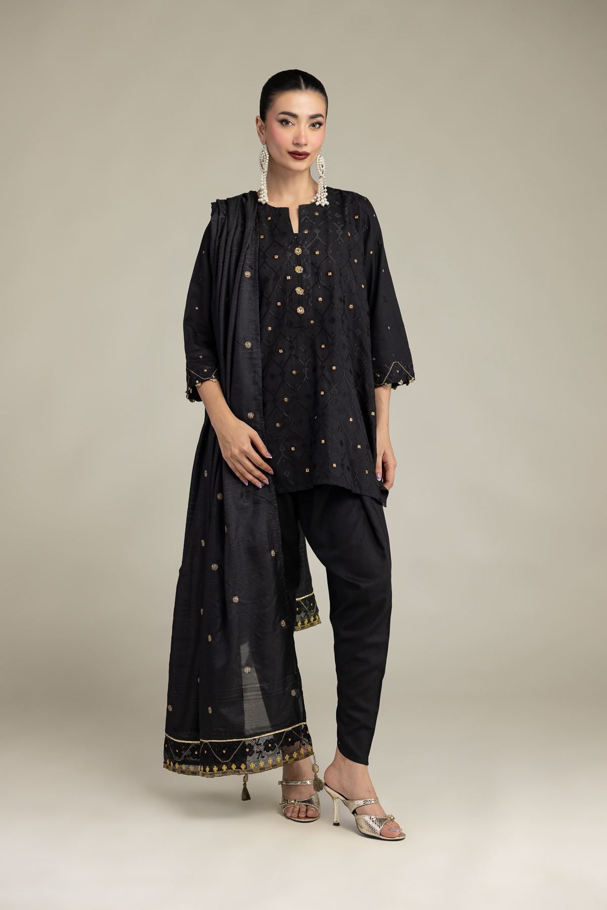 Black Silk Shalwar