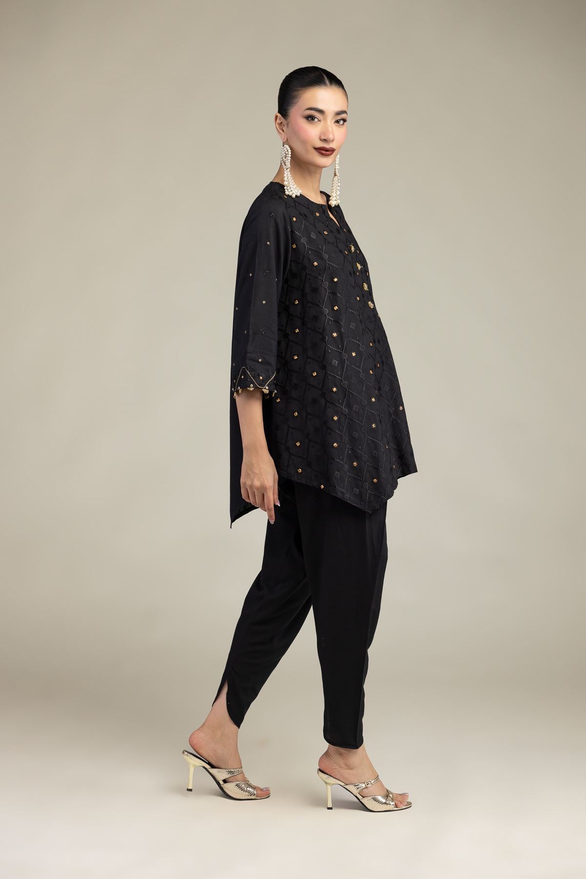 Black Silk Shalwar