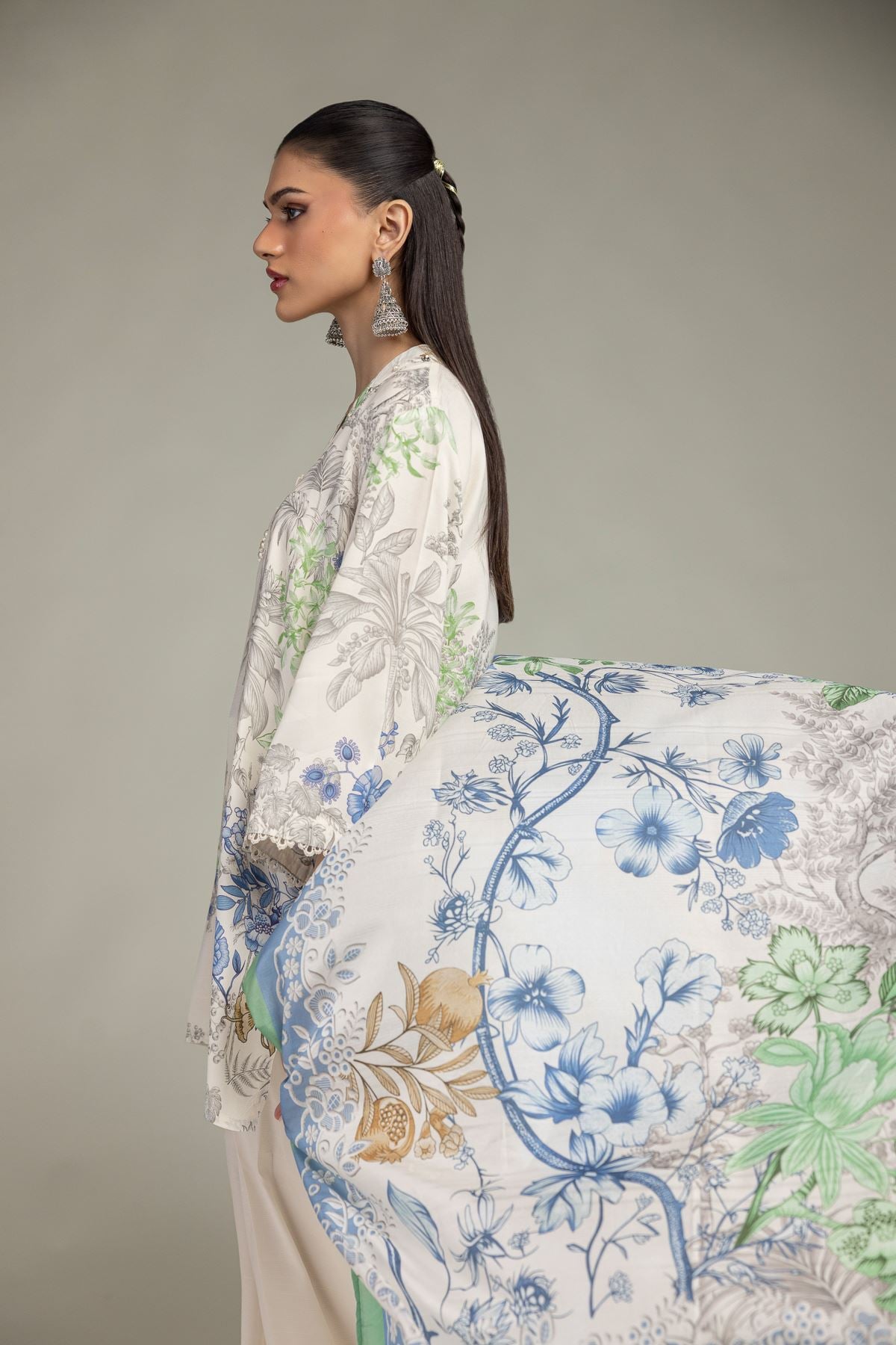 Floral Silk Dupatta