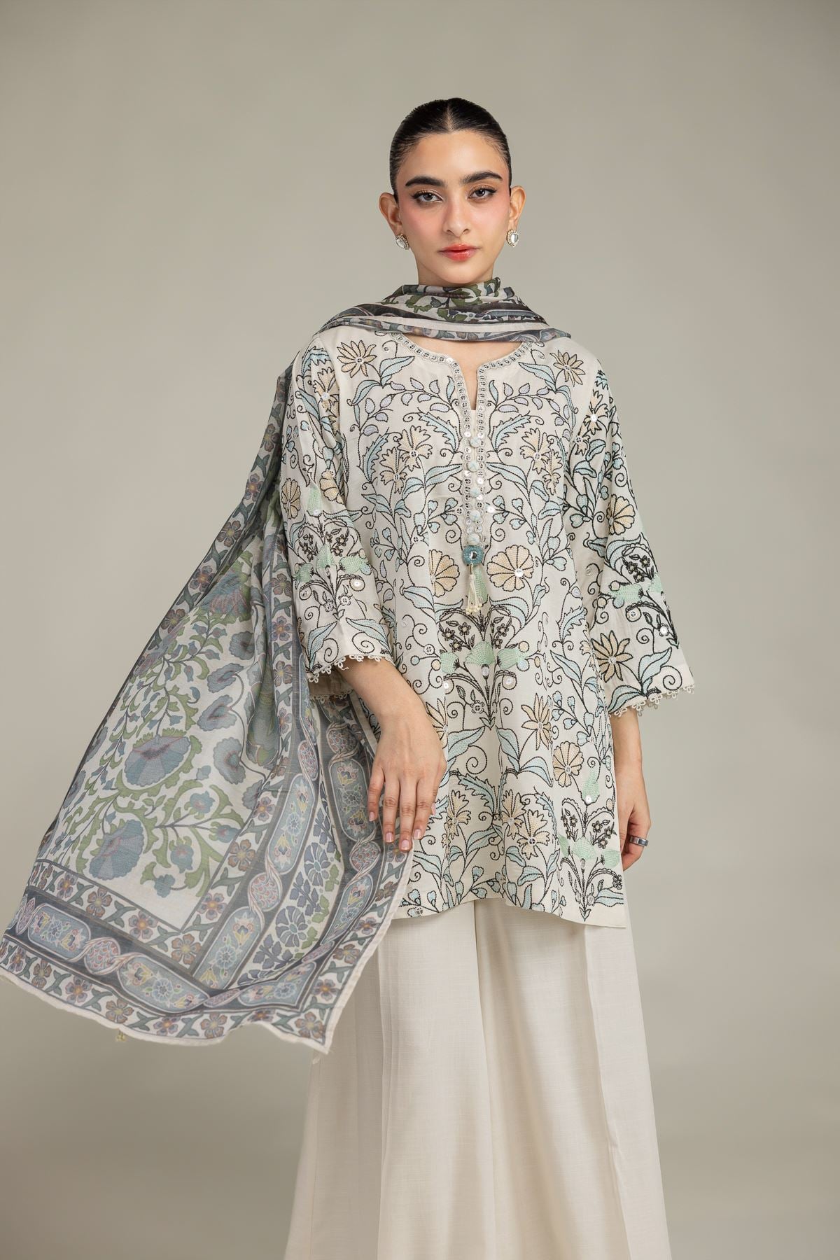 Short Floral Kurta