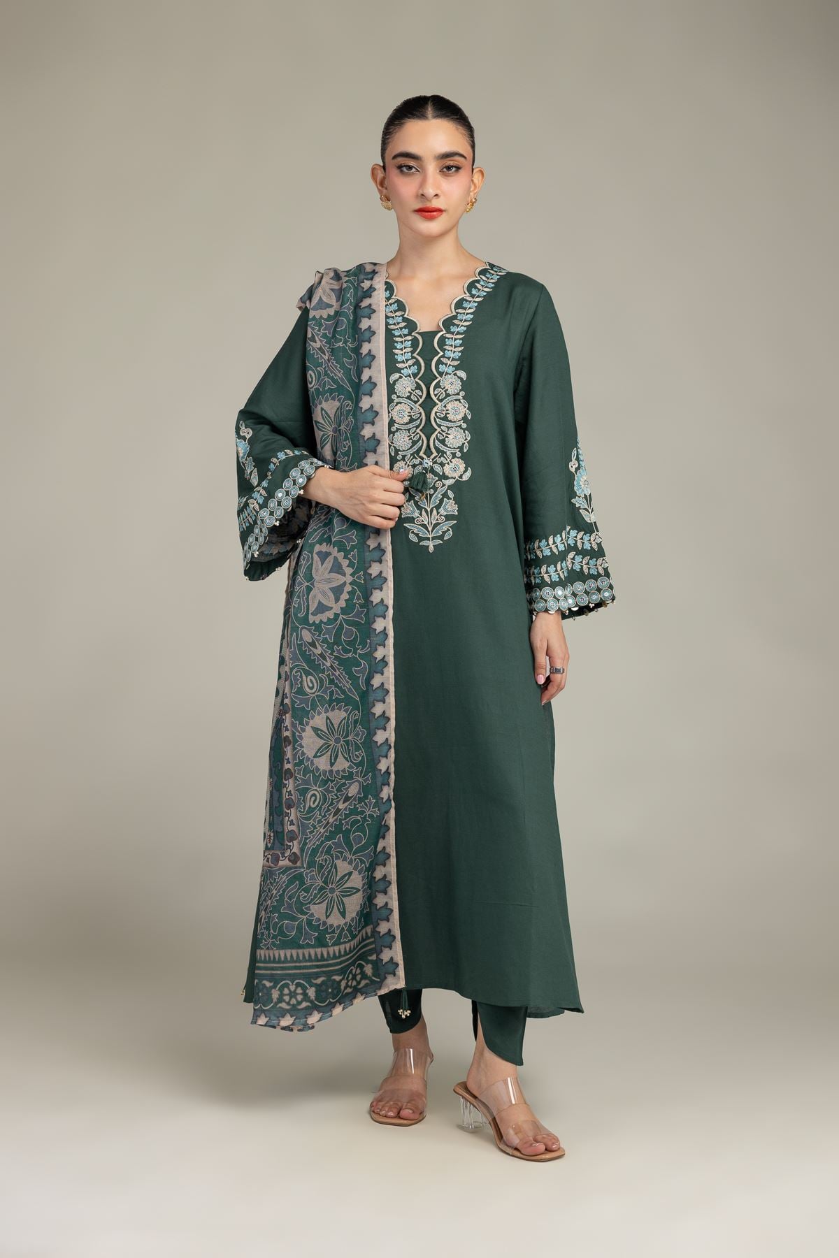 Green Silk Shalwar