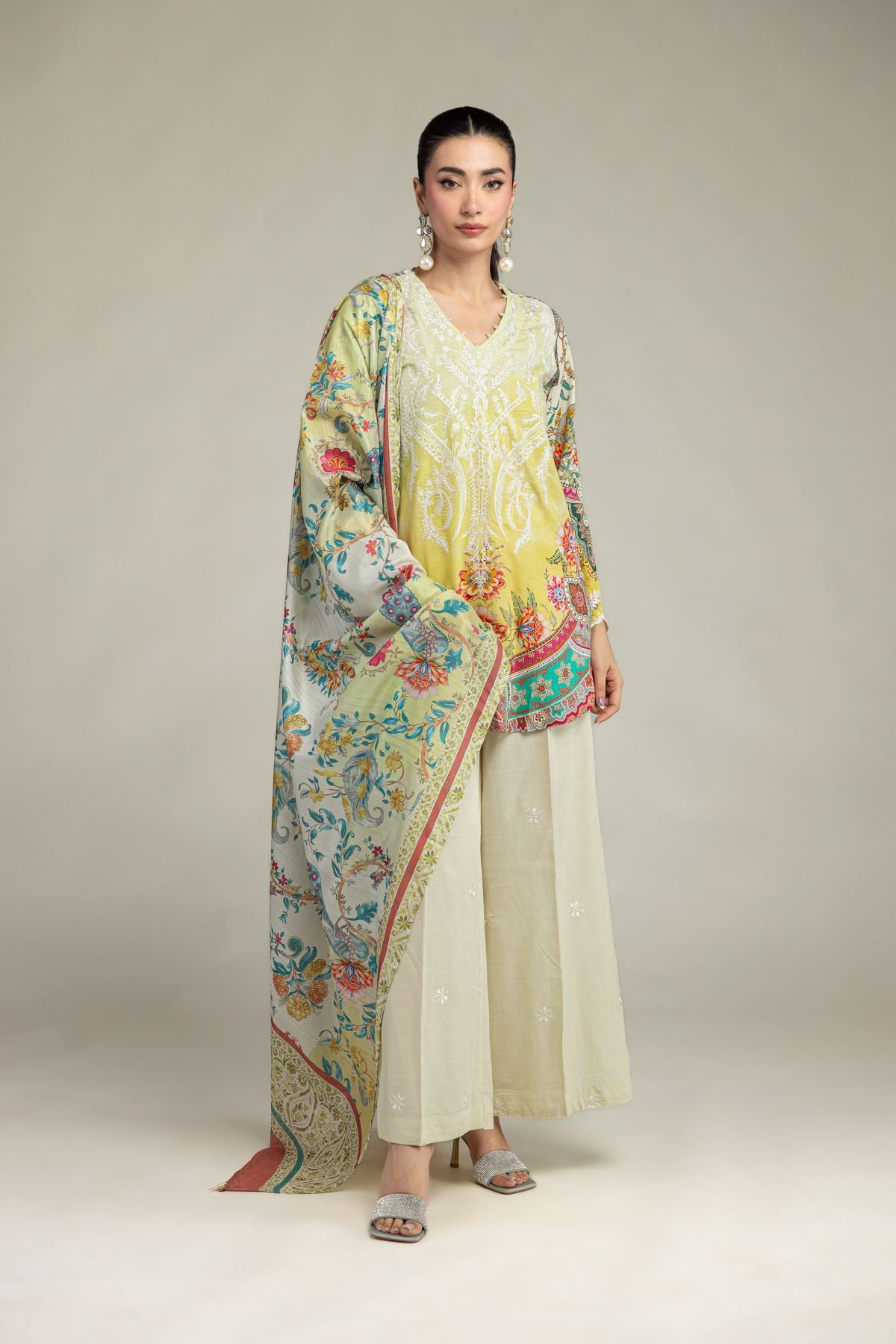 Short Floral Kurta