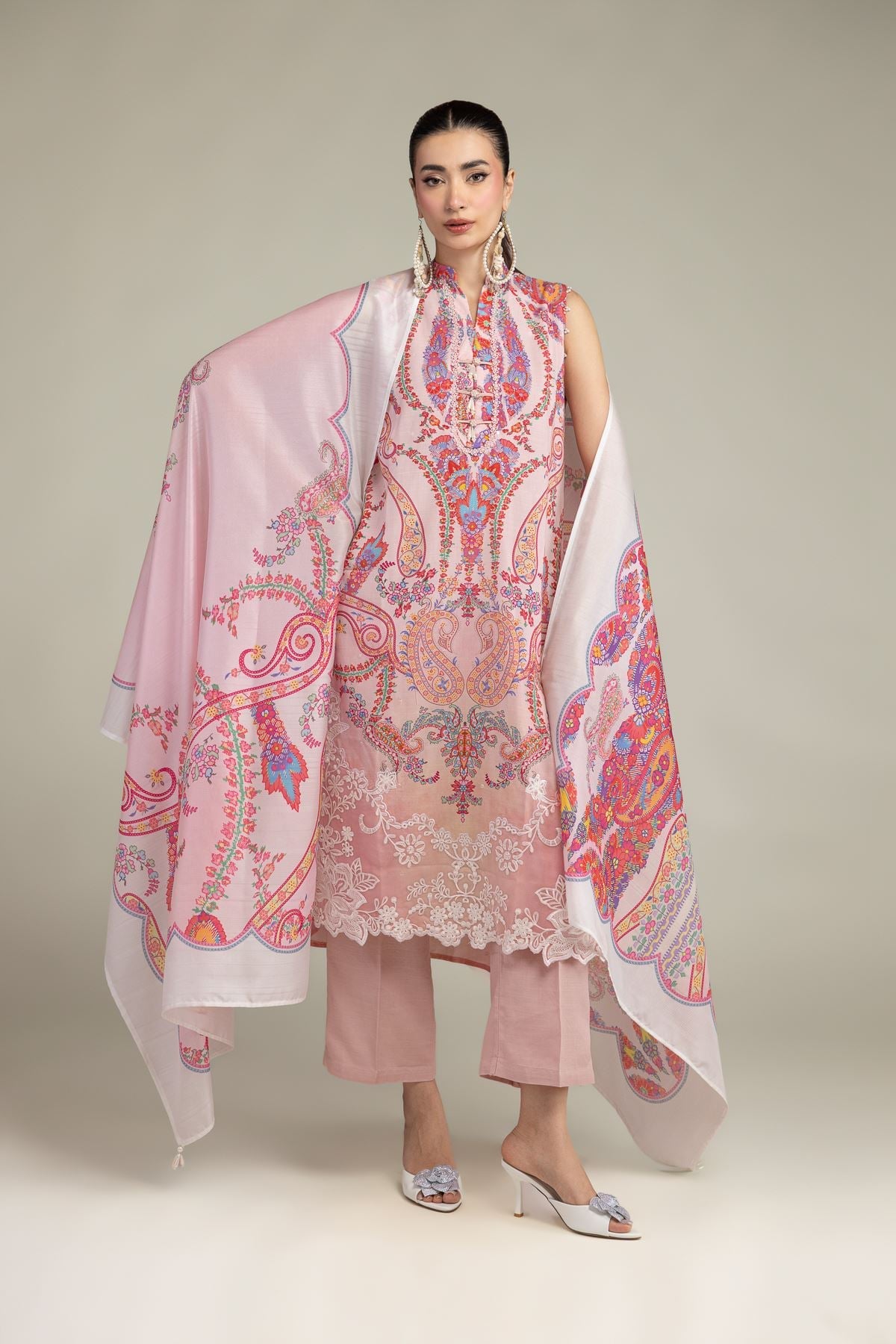 Pink Floral Kurta