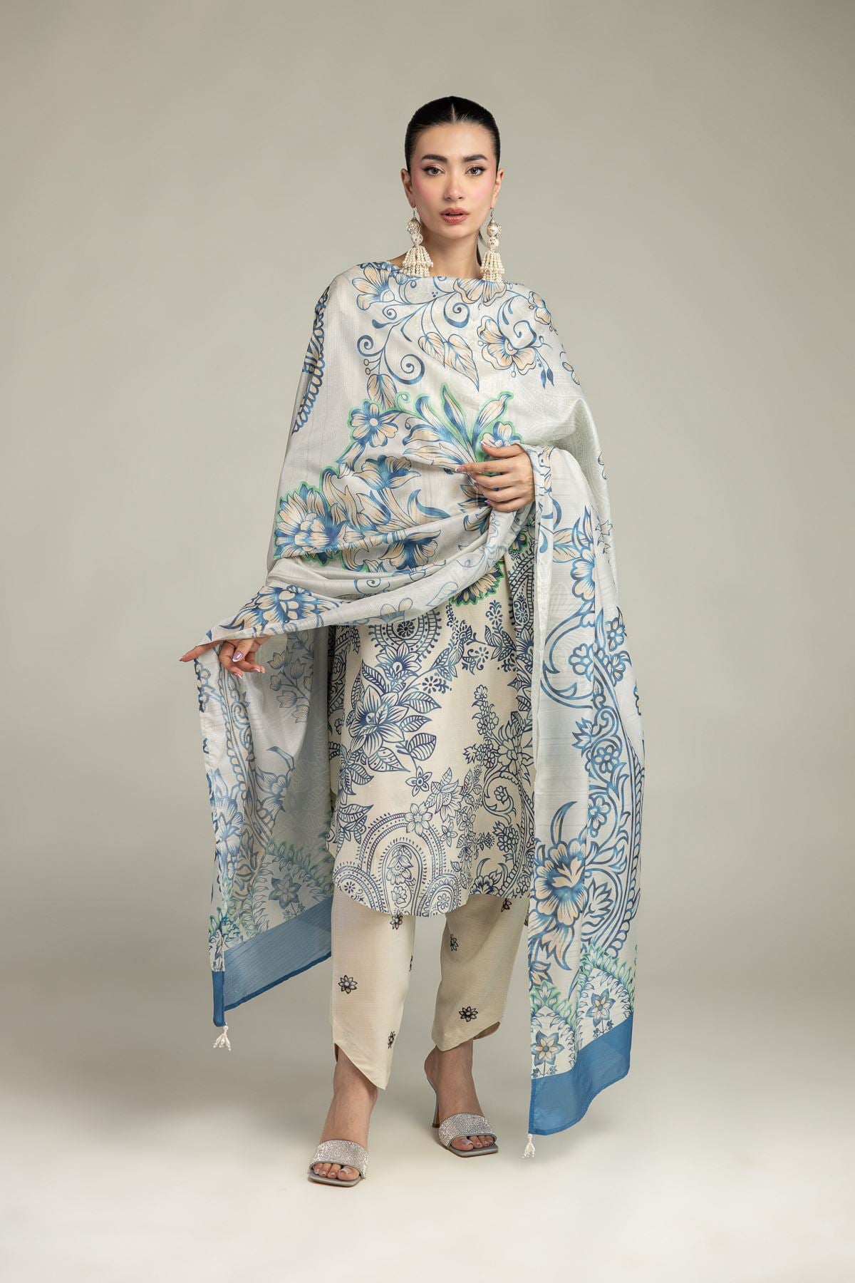 Floral Silk Shalwar