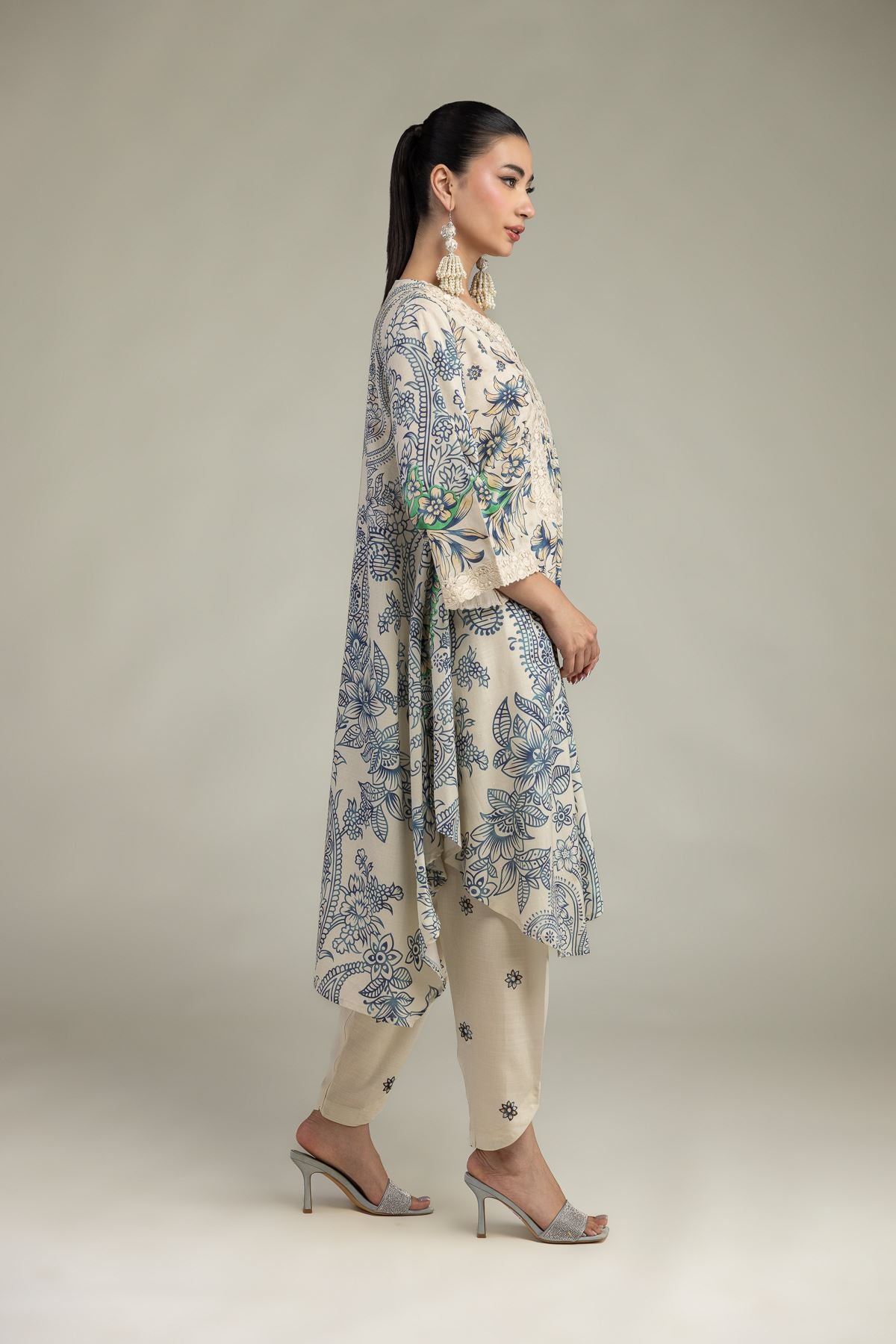 Floral Silk Shalwar