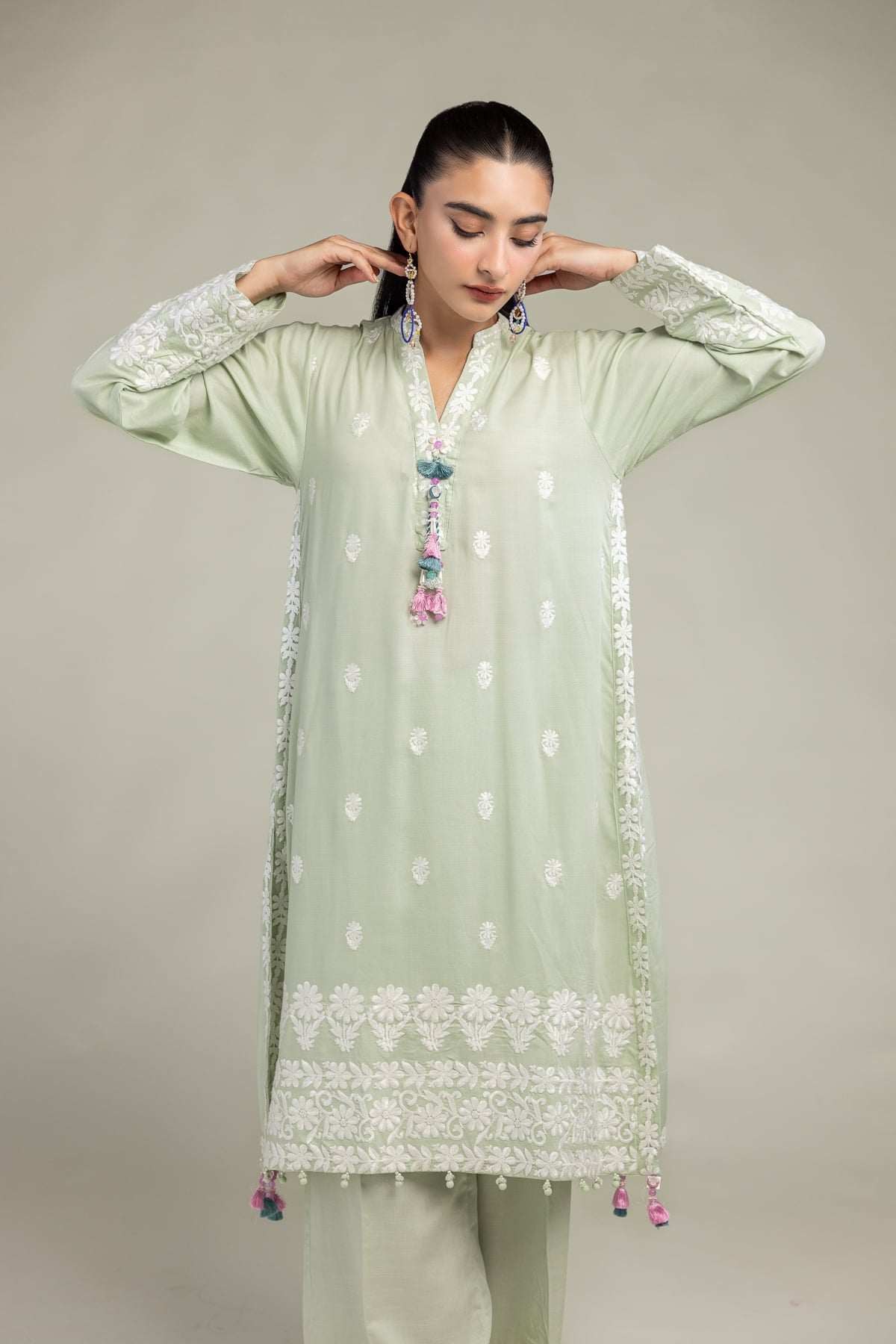 Floral Silk Kurta