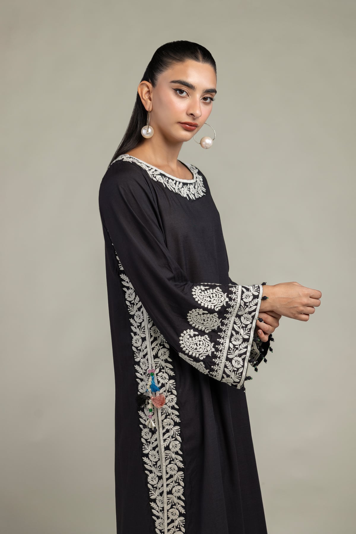 Black Silk Kurta