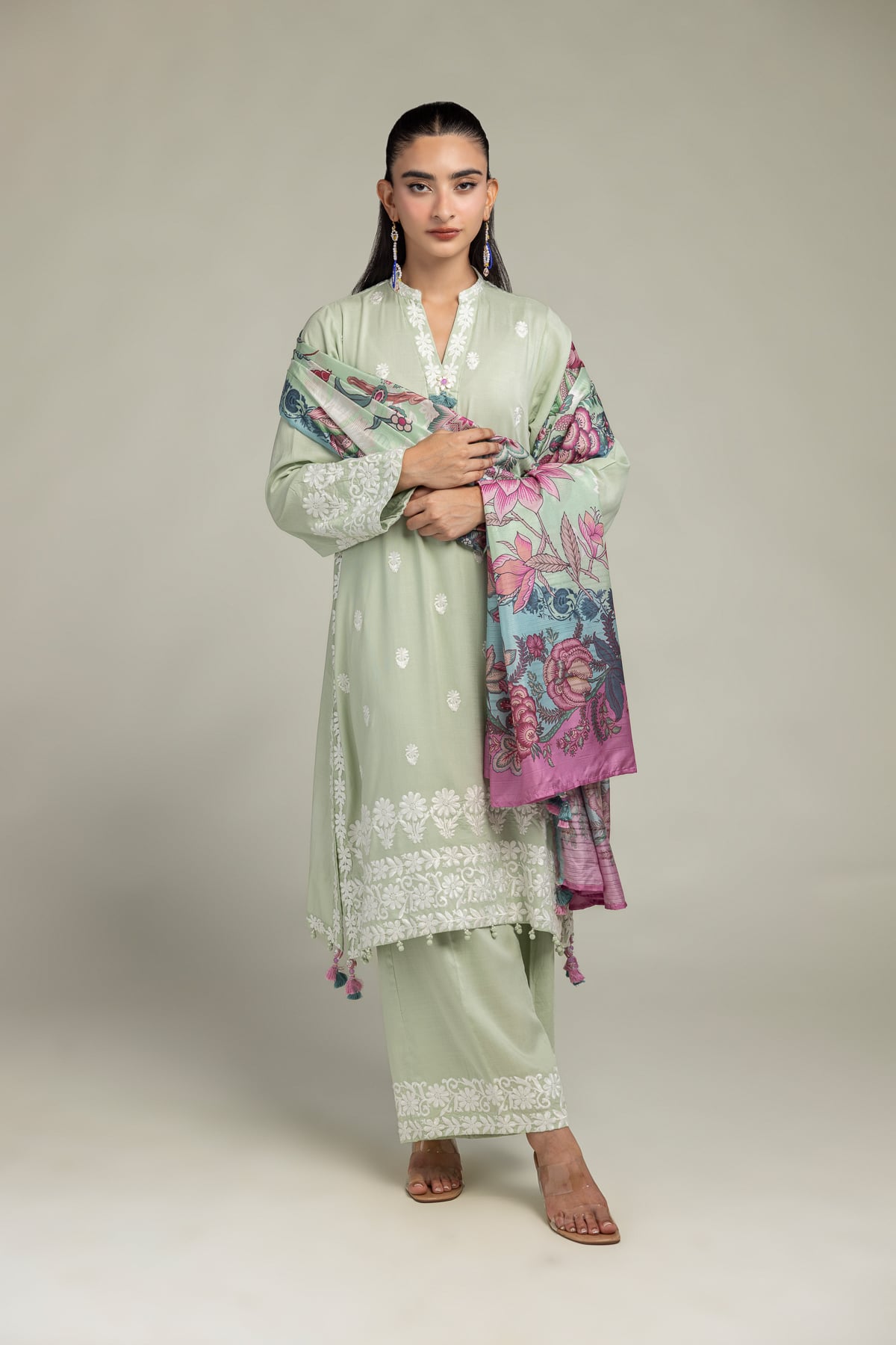 Floral Silk Pants