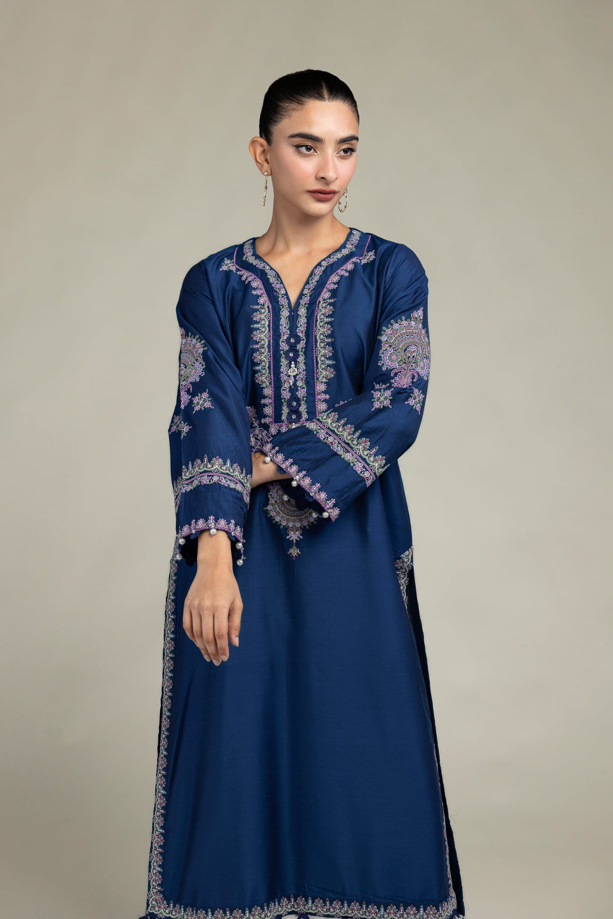 Navy Longline Kurta
