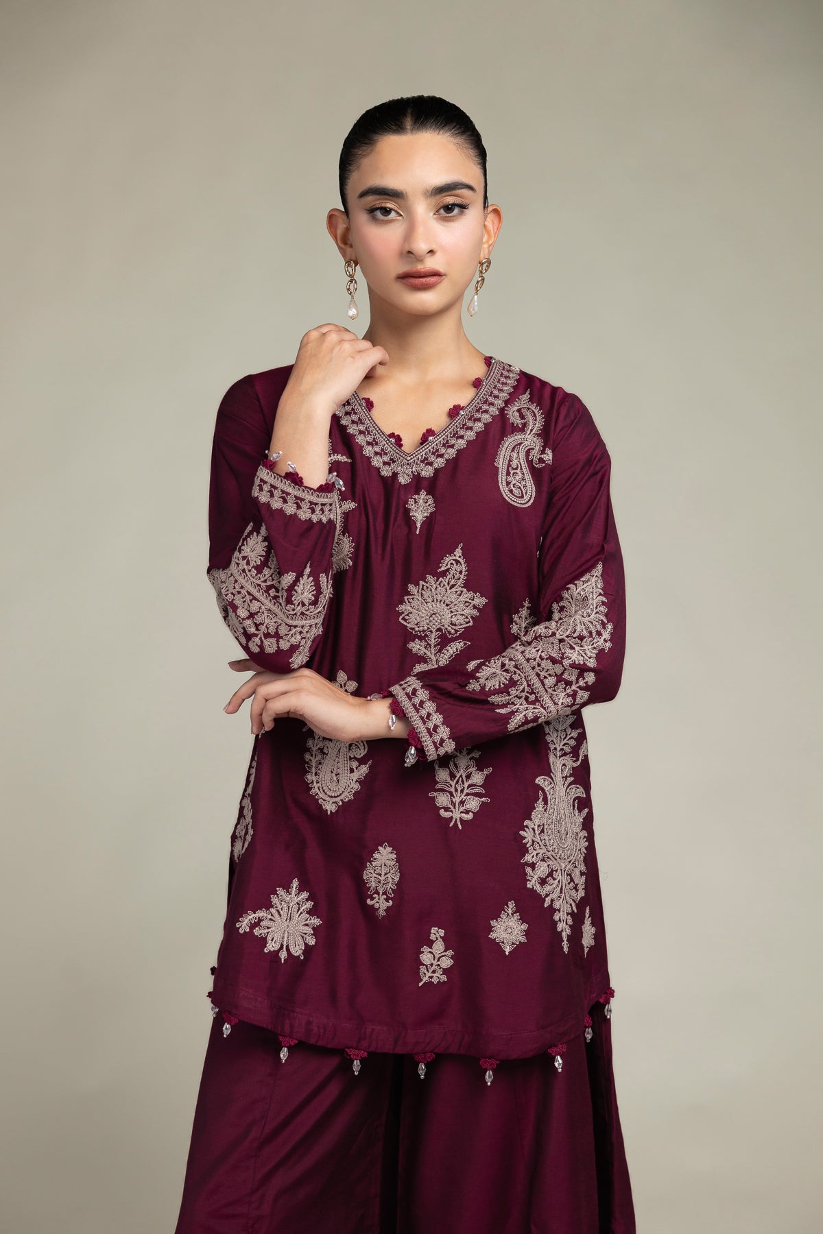 Paisley V-Neck Kurta