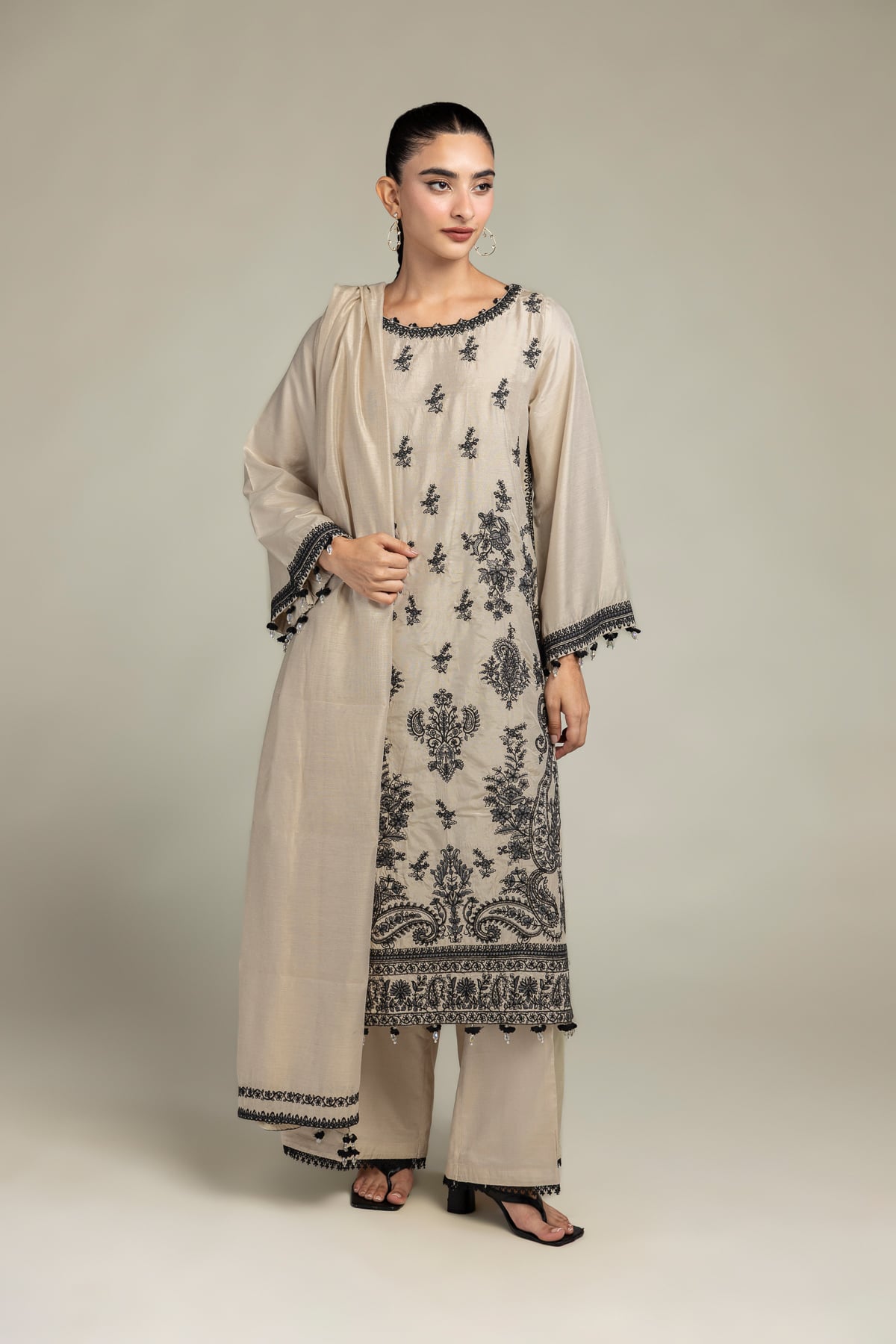 Floral Beige Kurta