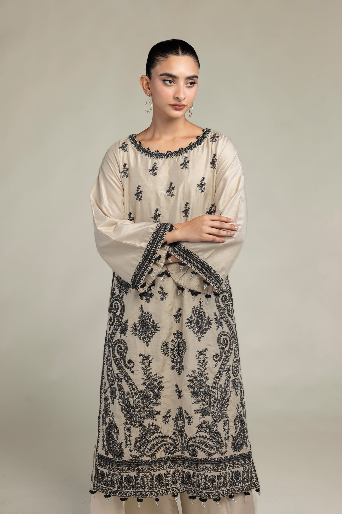 Floral Beige Kurta