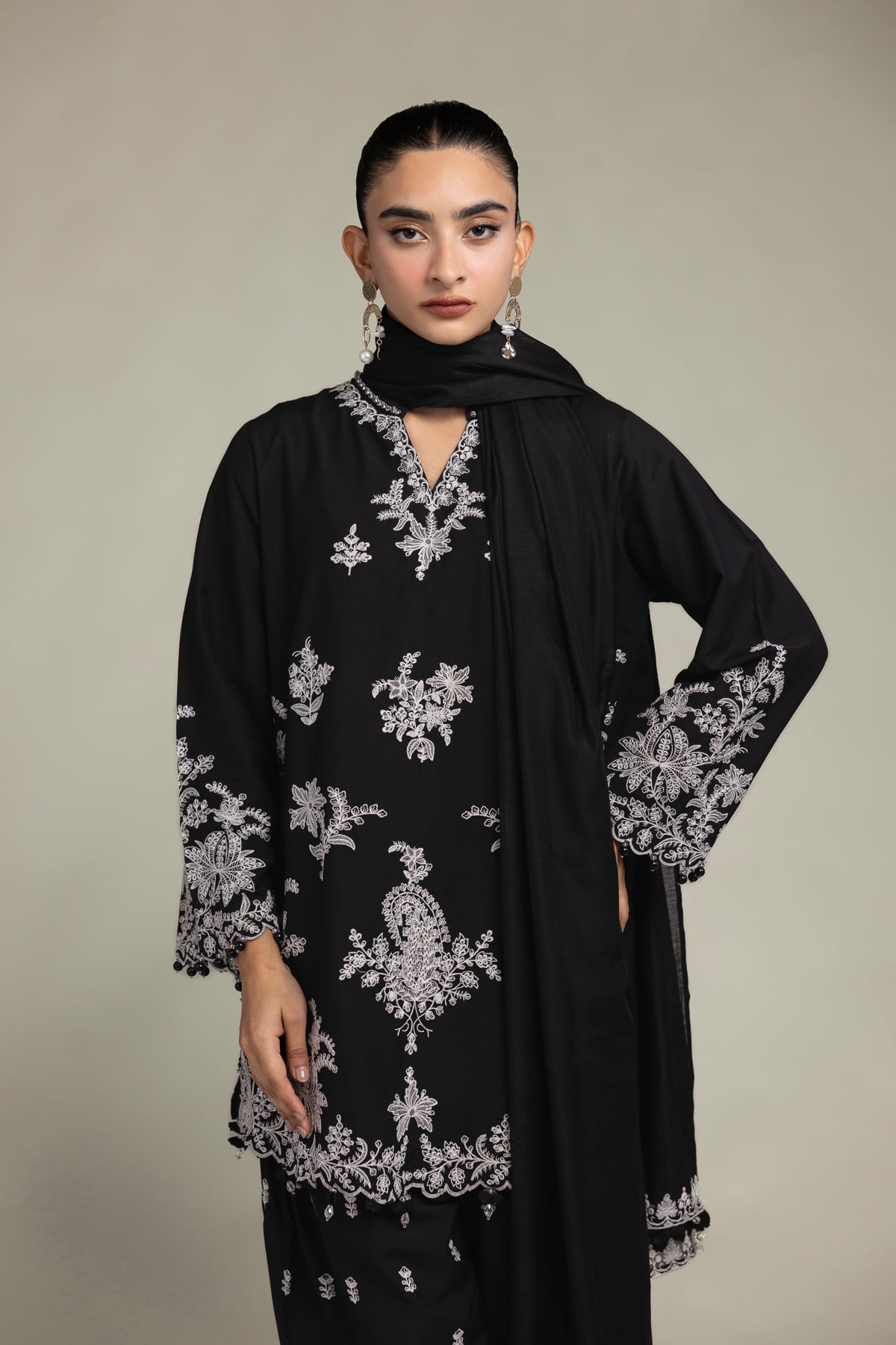Black Silk Kurta