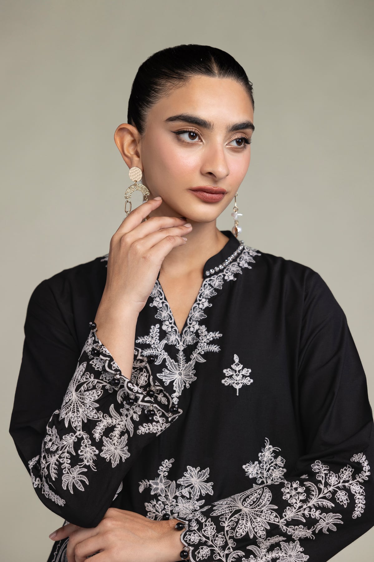 Black Silk Kurta
