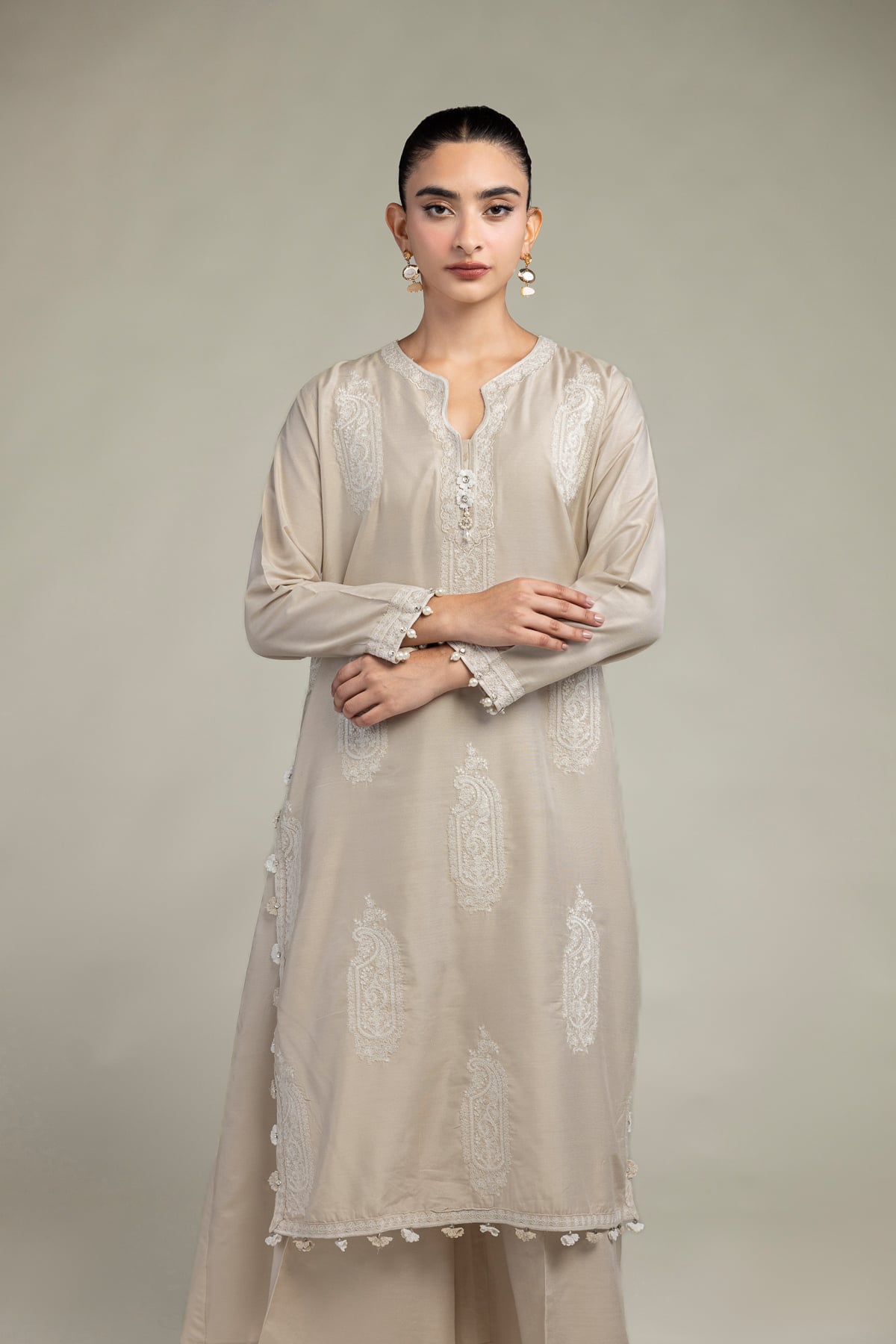 Paisley Beige Kurta