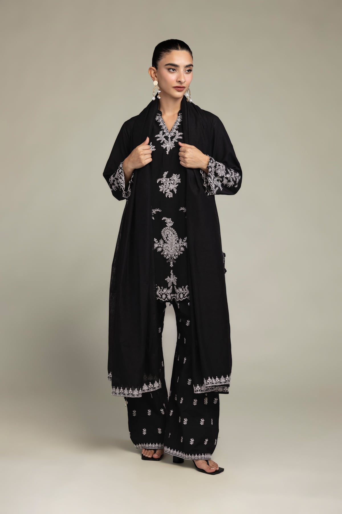Cotton Black Dupatta