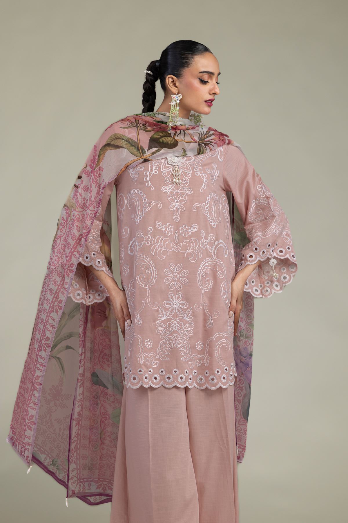 Floral Silk Kurta