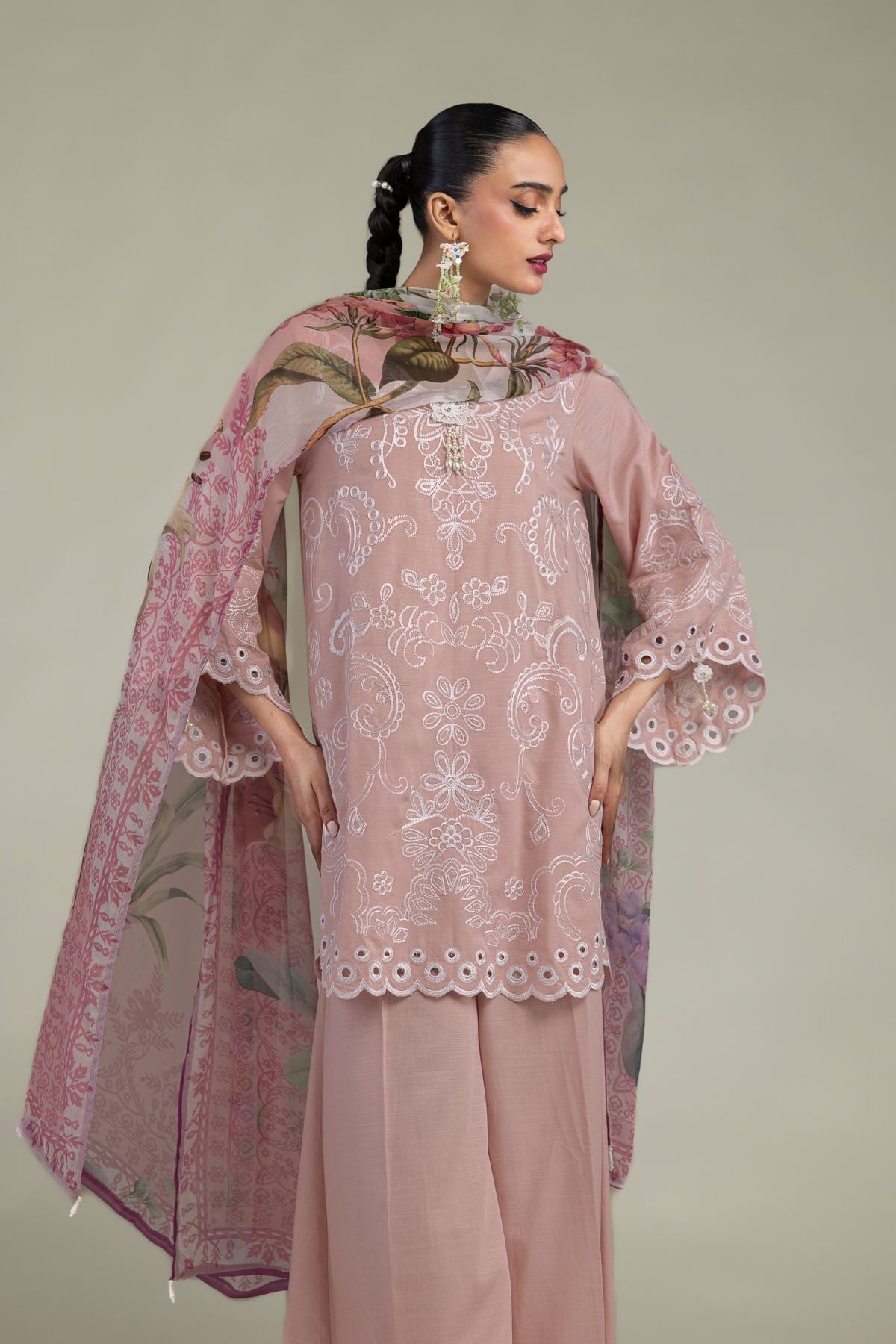 Floral Silk Kurta